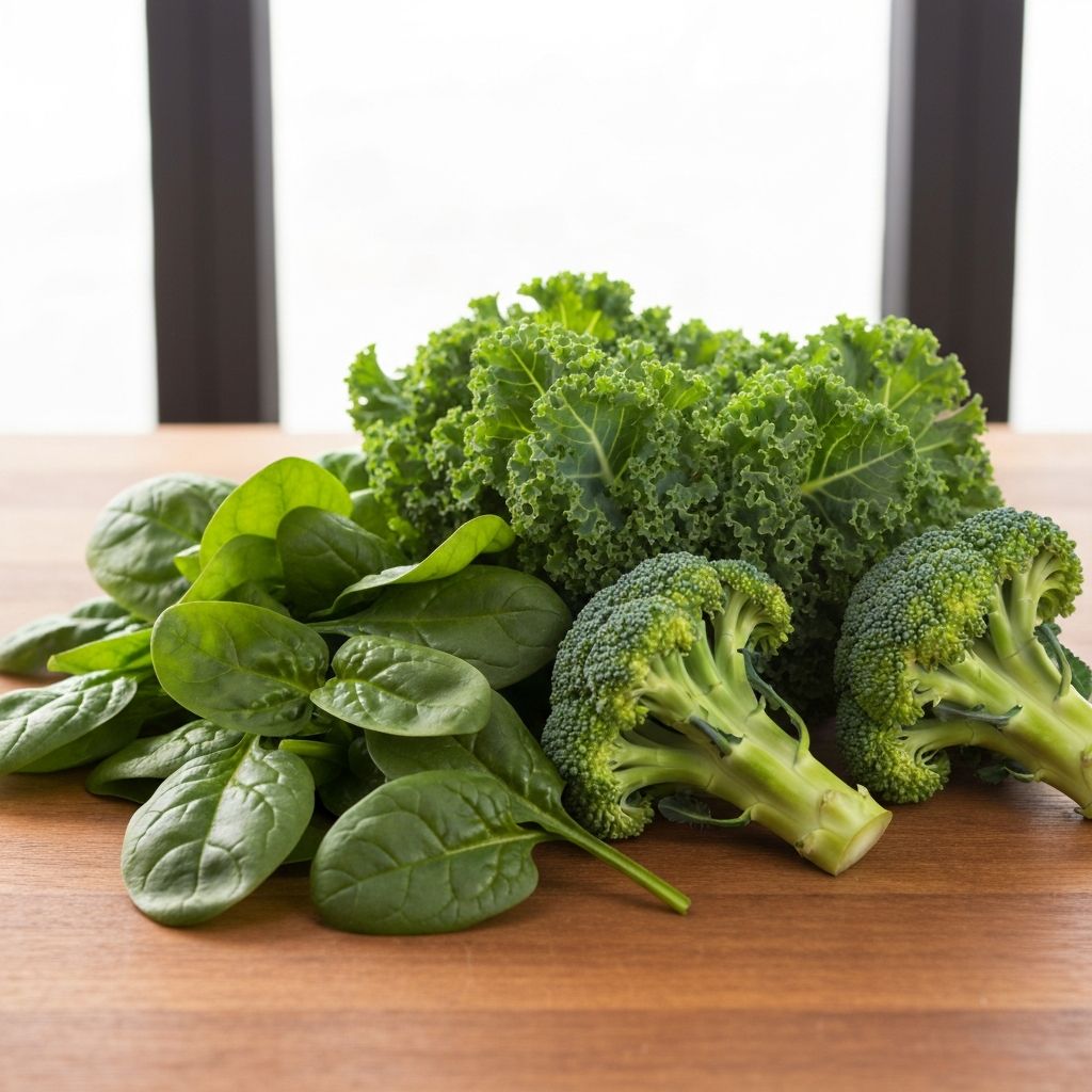 Zielone warzywa liściaste bogate w minerały